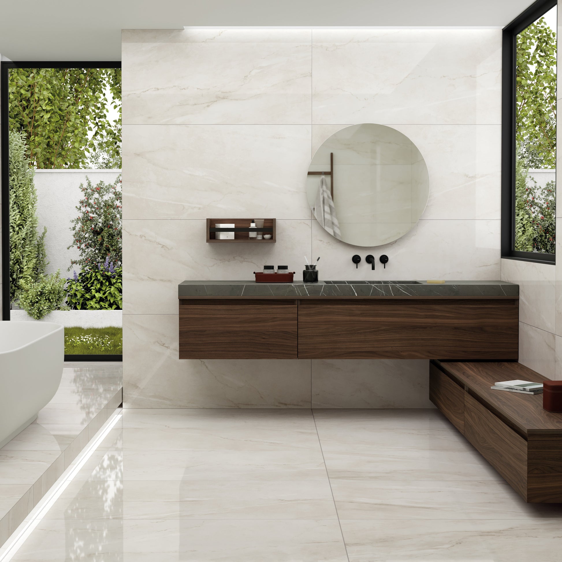 béžová-porcelánová-dlažba-mramorový-efekt-dlažby-net