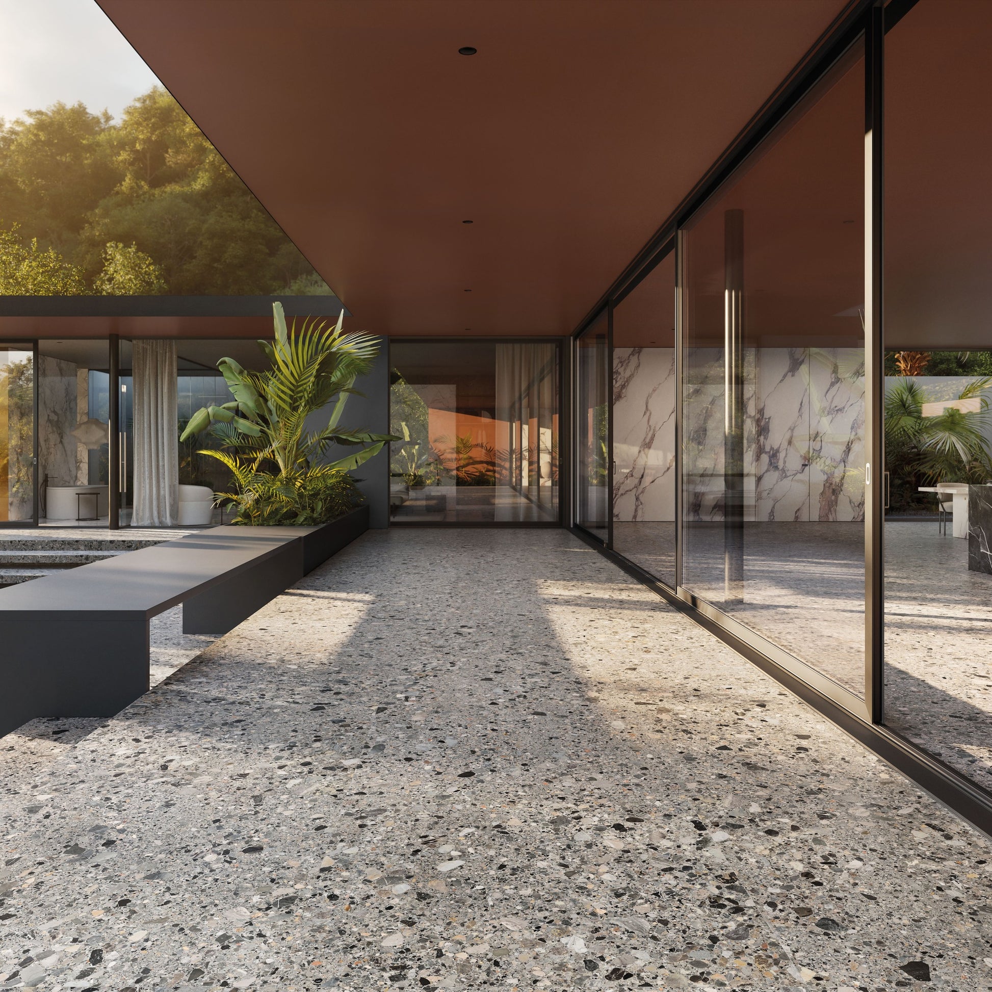 Protiskluzná dlažba Ceppo di Gré Grey R11 – bezpečná u bazénu