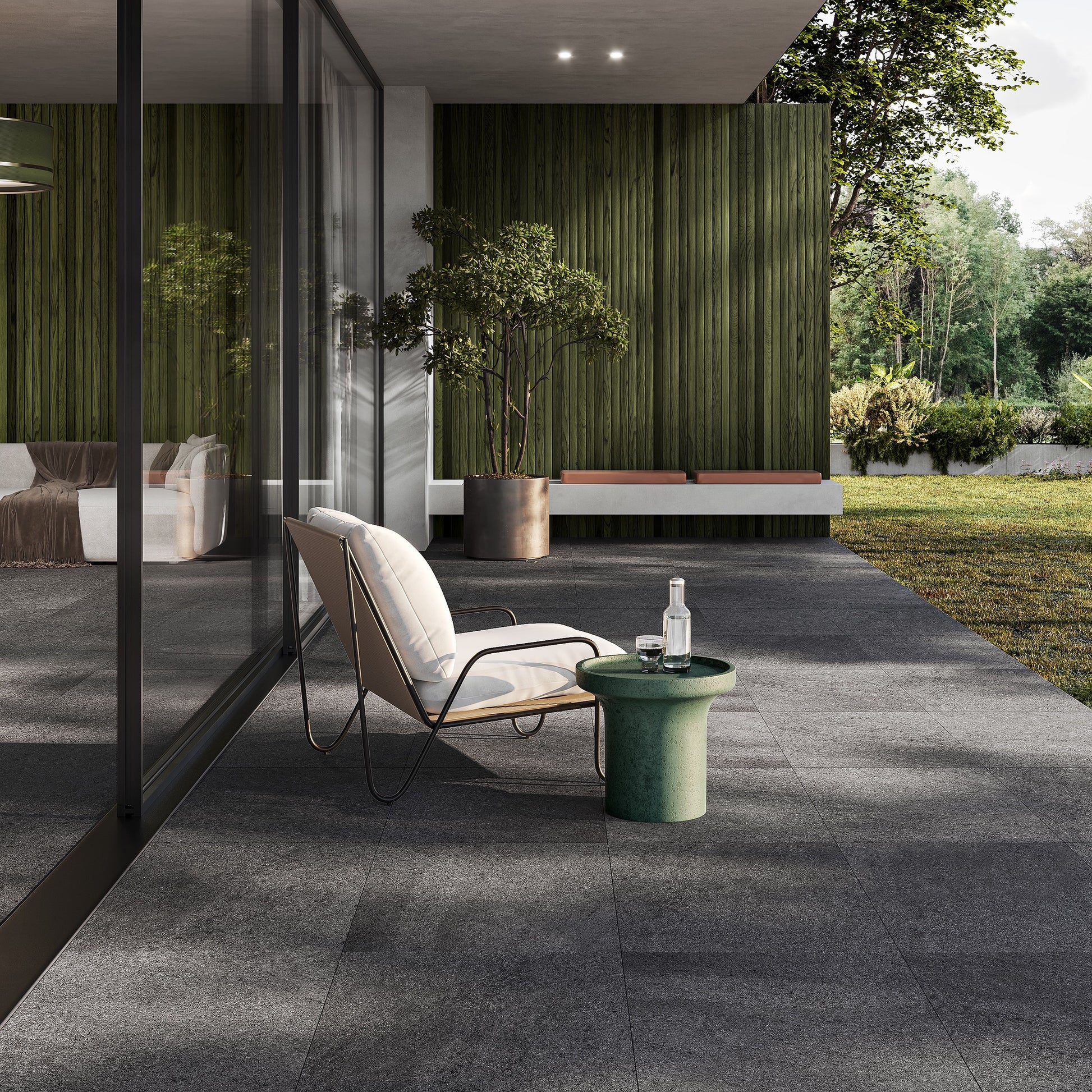 CleoTiles Gress London Black – venkovní porcelánová dlažba na terasu 2 cm od dlažby.net