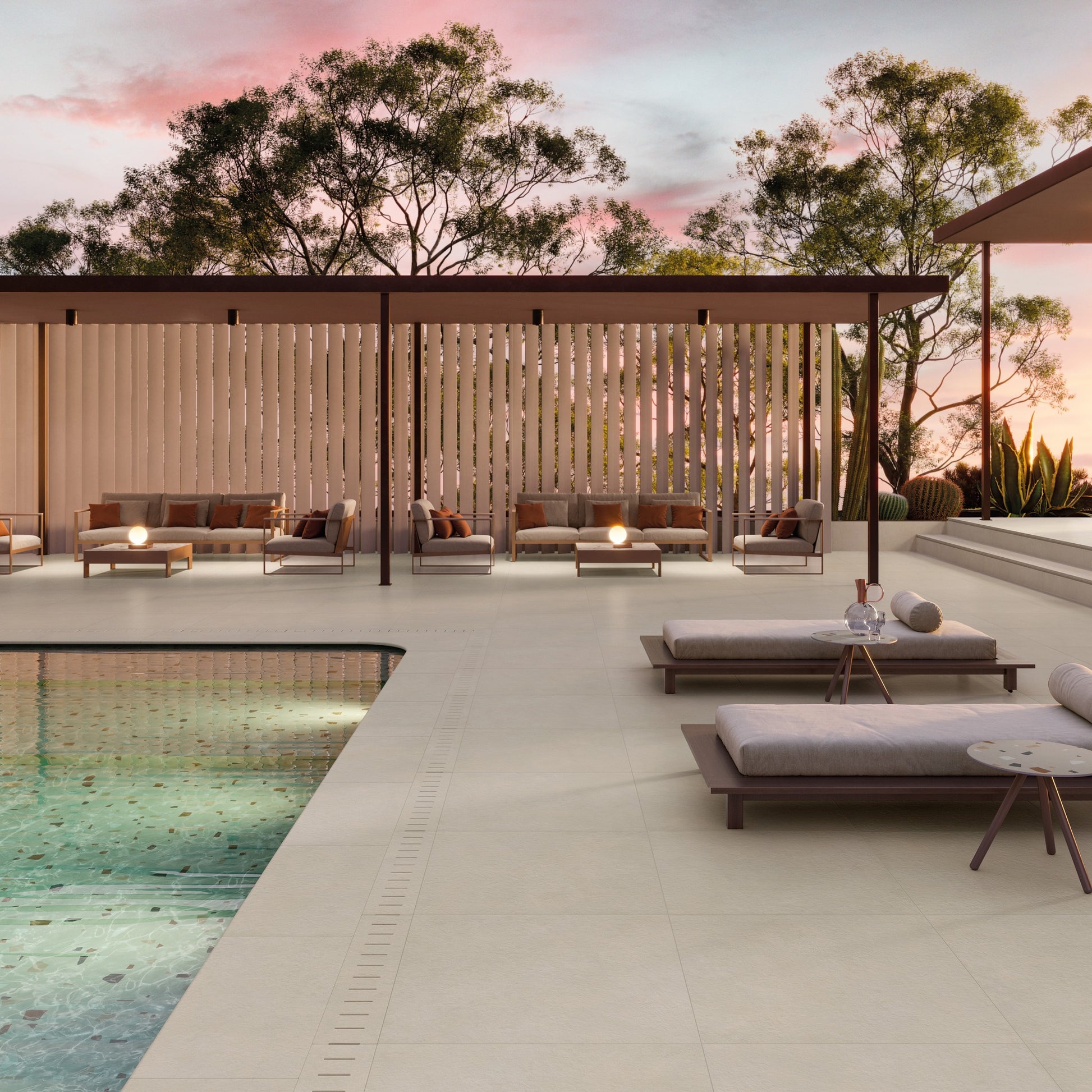 Outdoor dlažba Nuances Grigio – dlouhá životnost a odolnost u bazénu