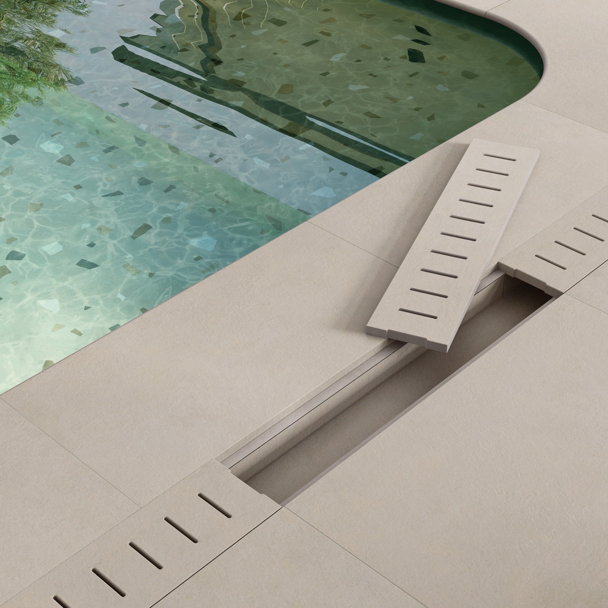 Protiskluzová dlažba 2 cm – bezpečný povrch u bazénu