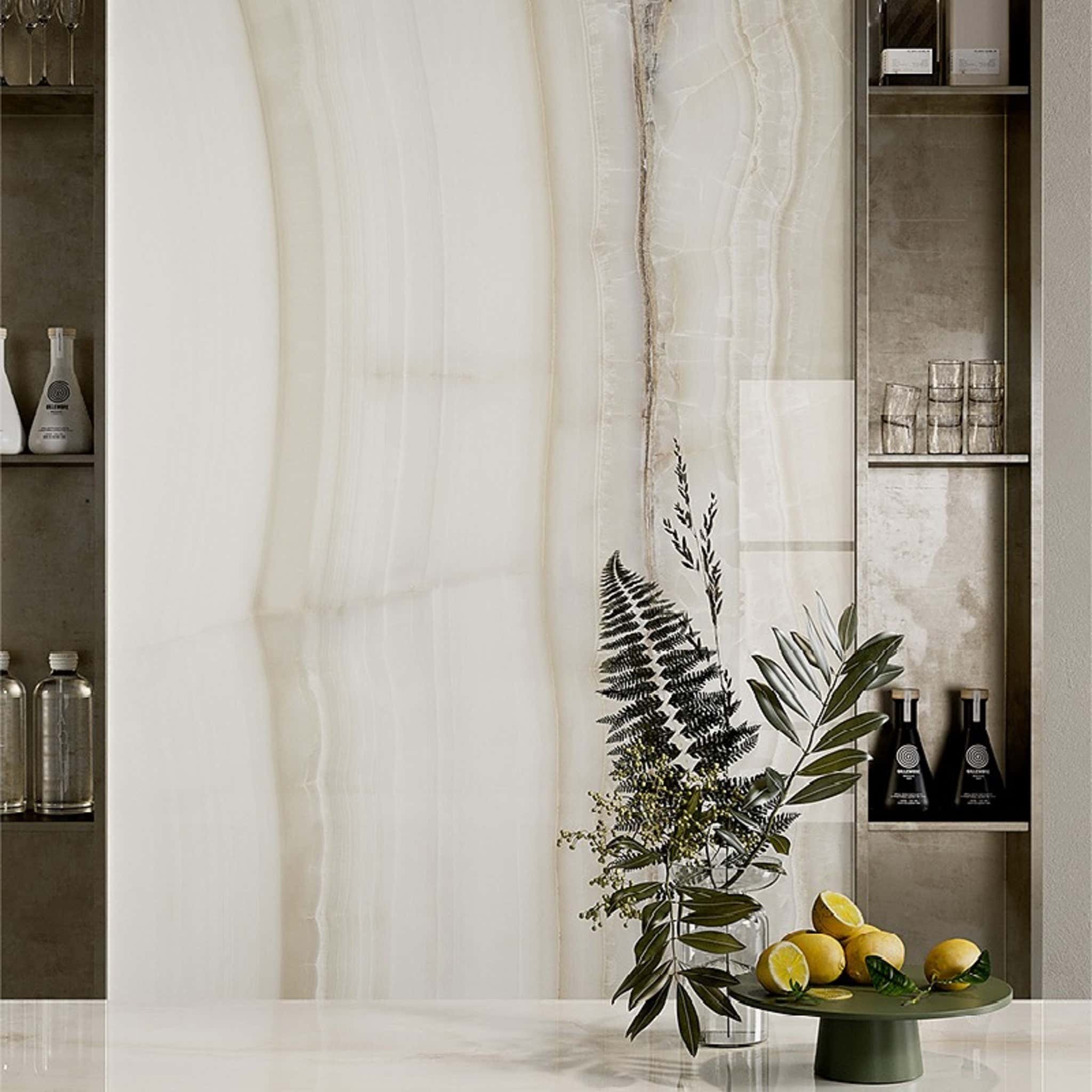 Porcelánový onyx Aesthetica Hegel 120×280 polished – luxusní obklad s minimem spár