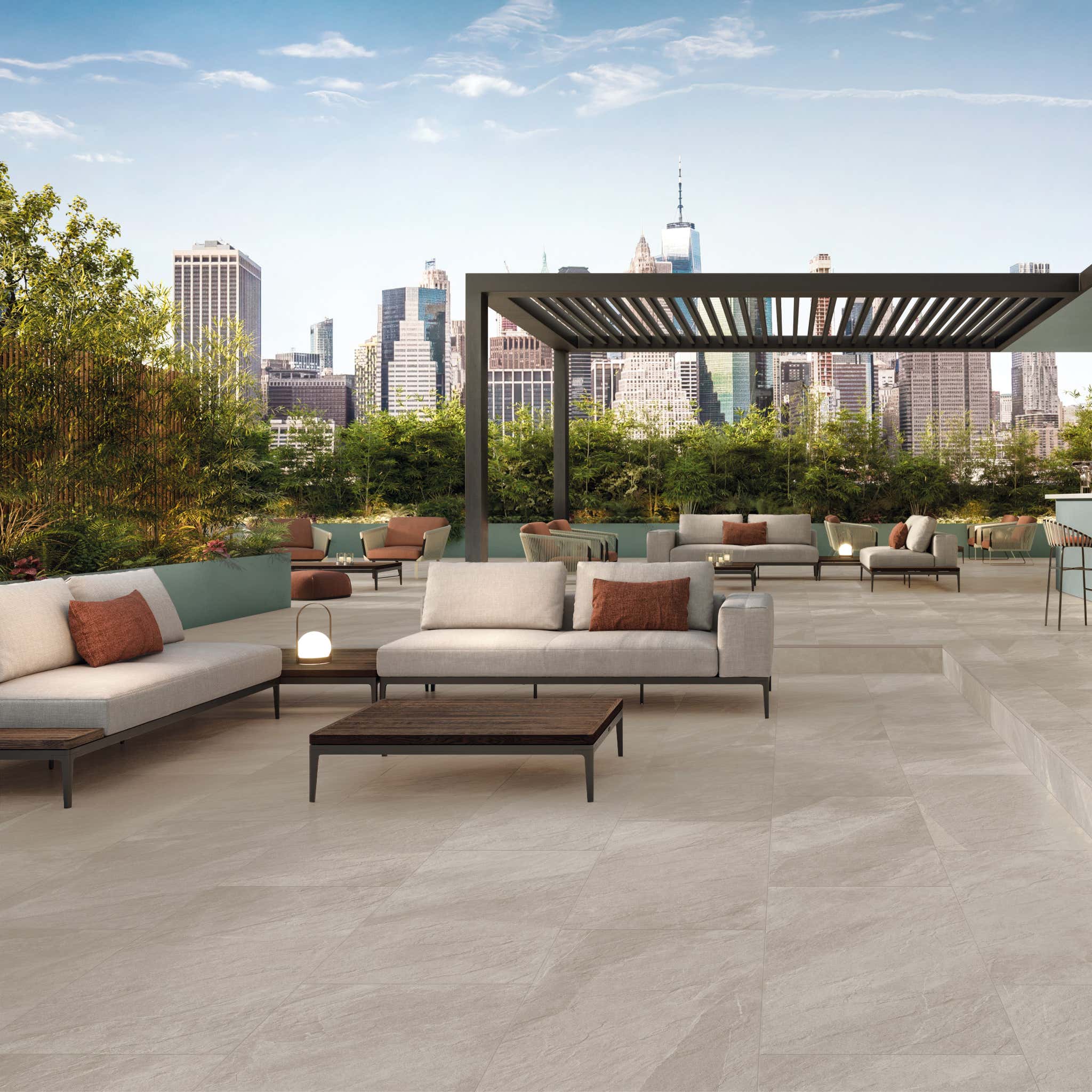 Venkovní dlažba na terasu, světle šedá barva od dlažby.net