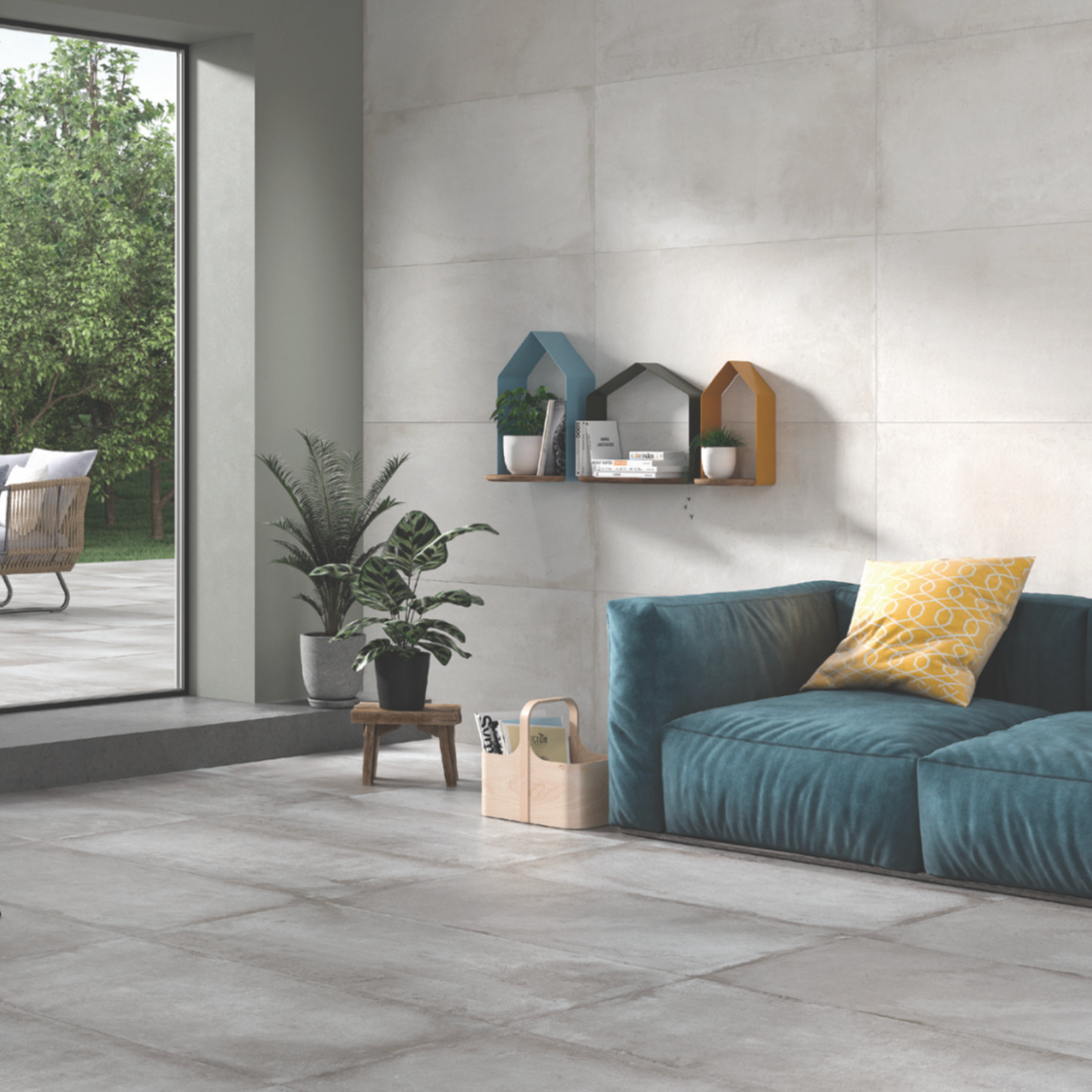 Porcelánová dlažba matná – decentní betonový design