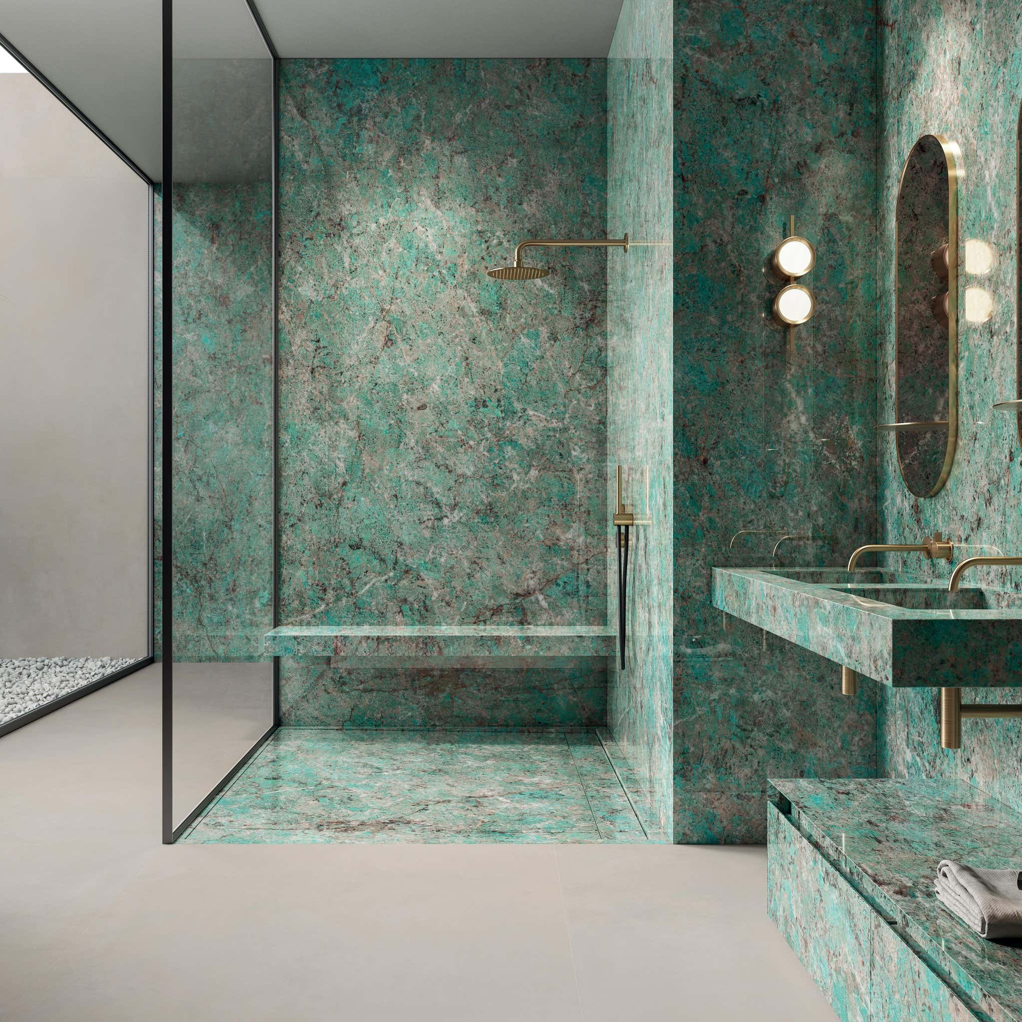 Amazzonite - koupelna z luxusního zeleného mramoru od dlažby.net