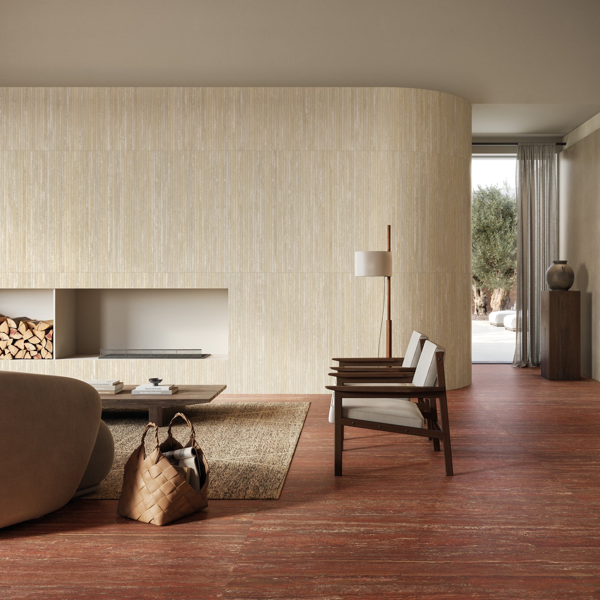 Detail spáry – Beige Cross Cut 60×60