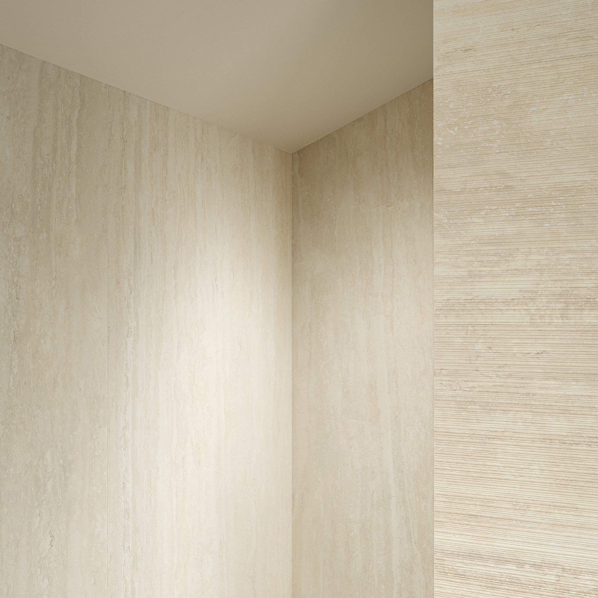 Kuchyně – podlaha Bianco 60×120, stěna Muretto Bianco