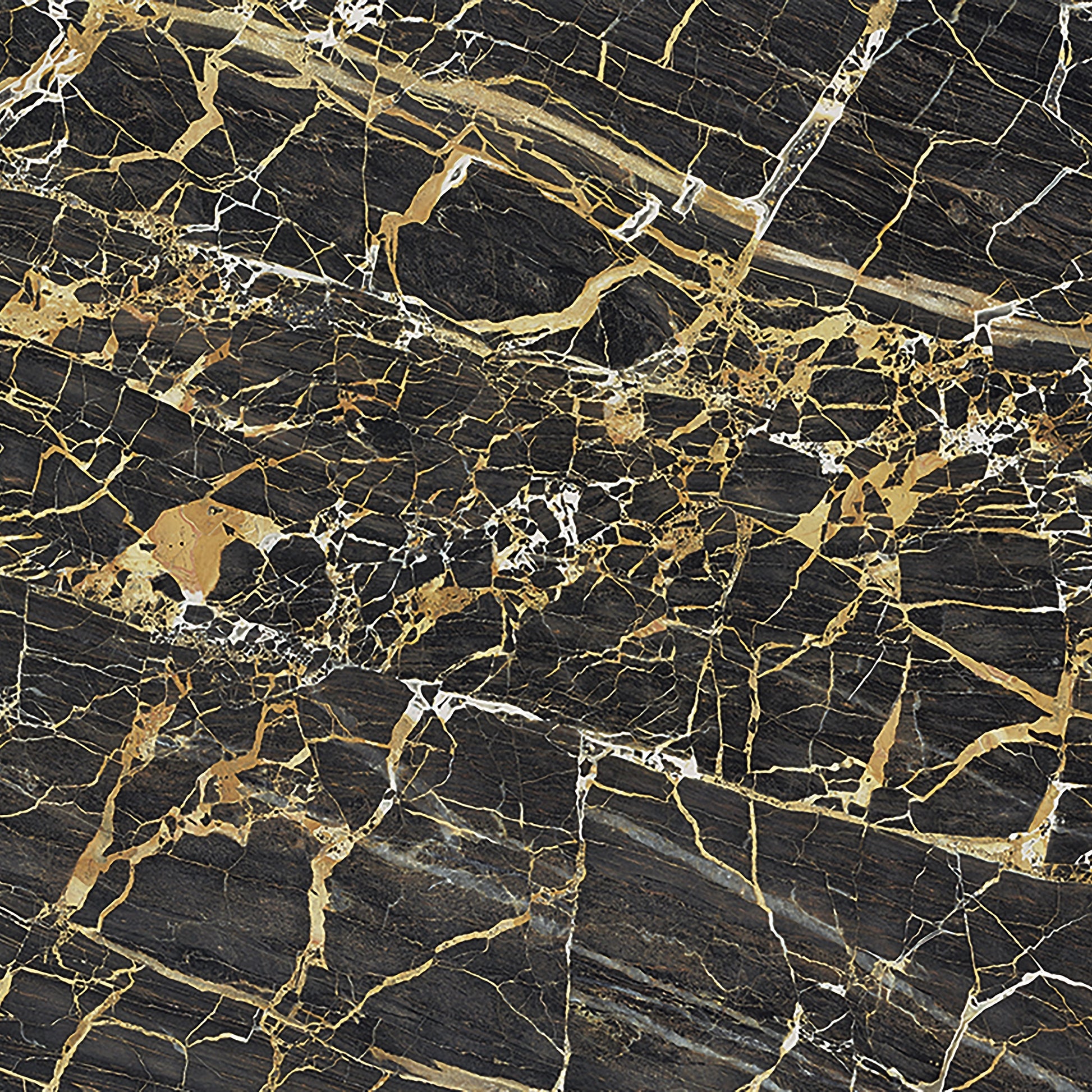 Povrch černé porcelánové dlažby Golden Black v detailu – kombinace luxusního vzhledu mramoru a odolnosti gresu