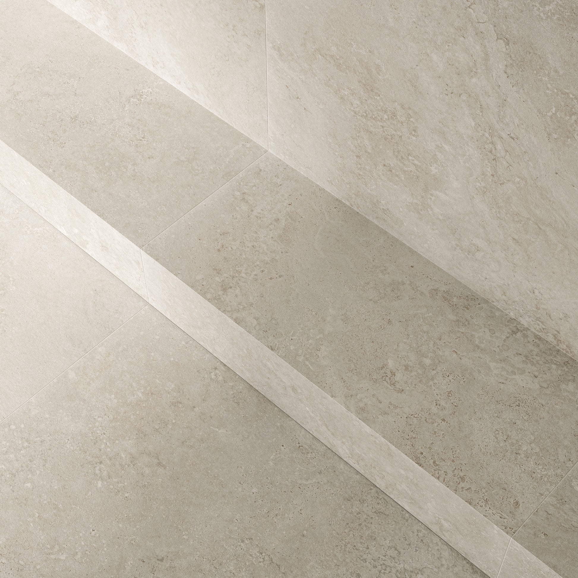 porcelánová dlažba Travertini Grigio Cross Cut 60×120 – detail páskované kresby