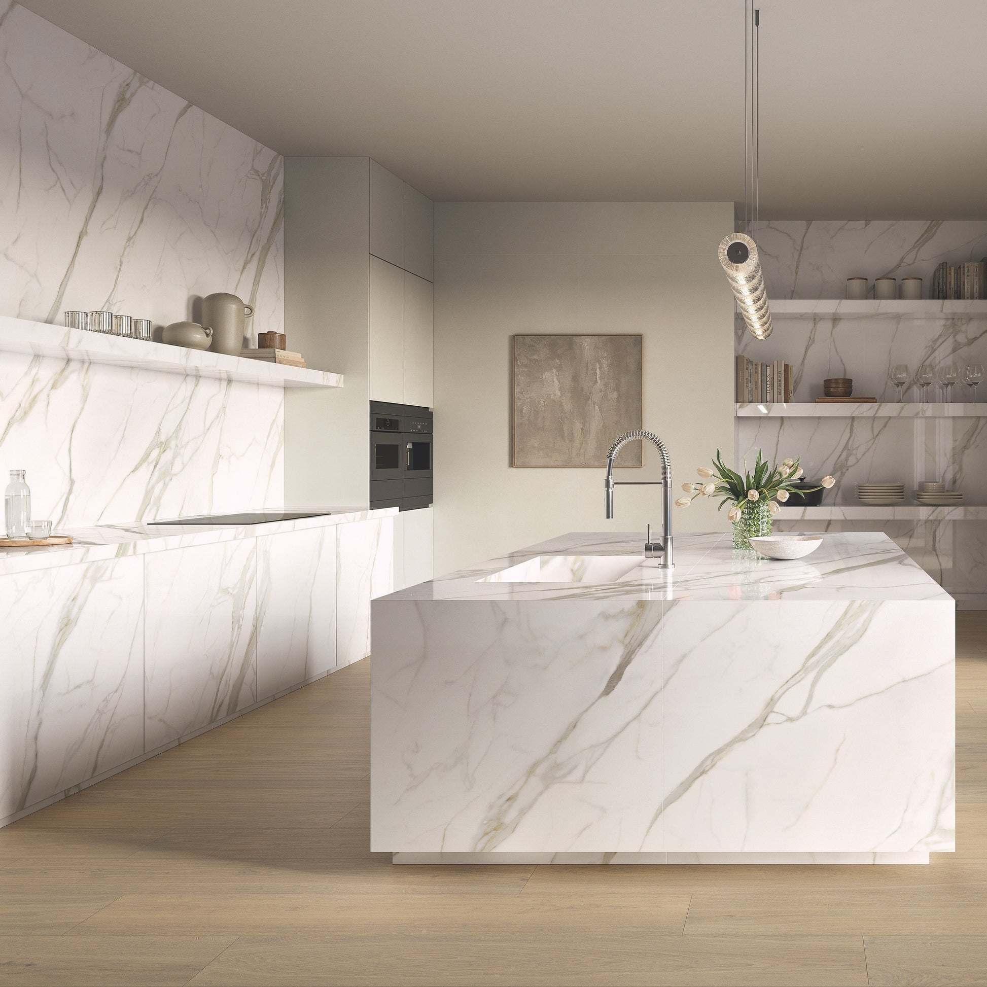Velkoformátová deska Calacatta Top 120×280 – minimální spáry