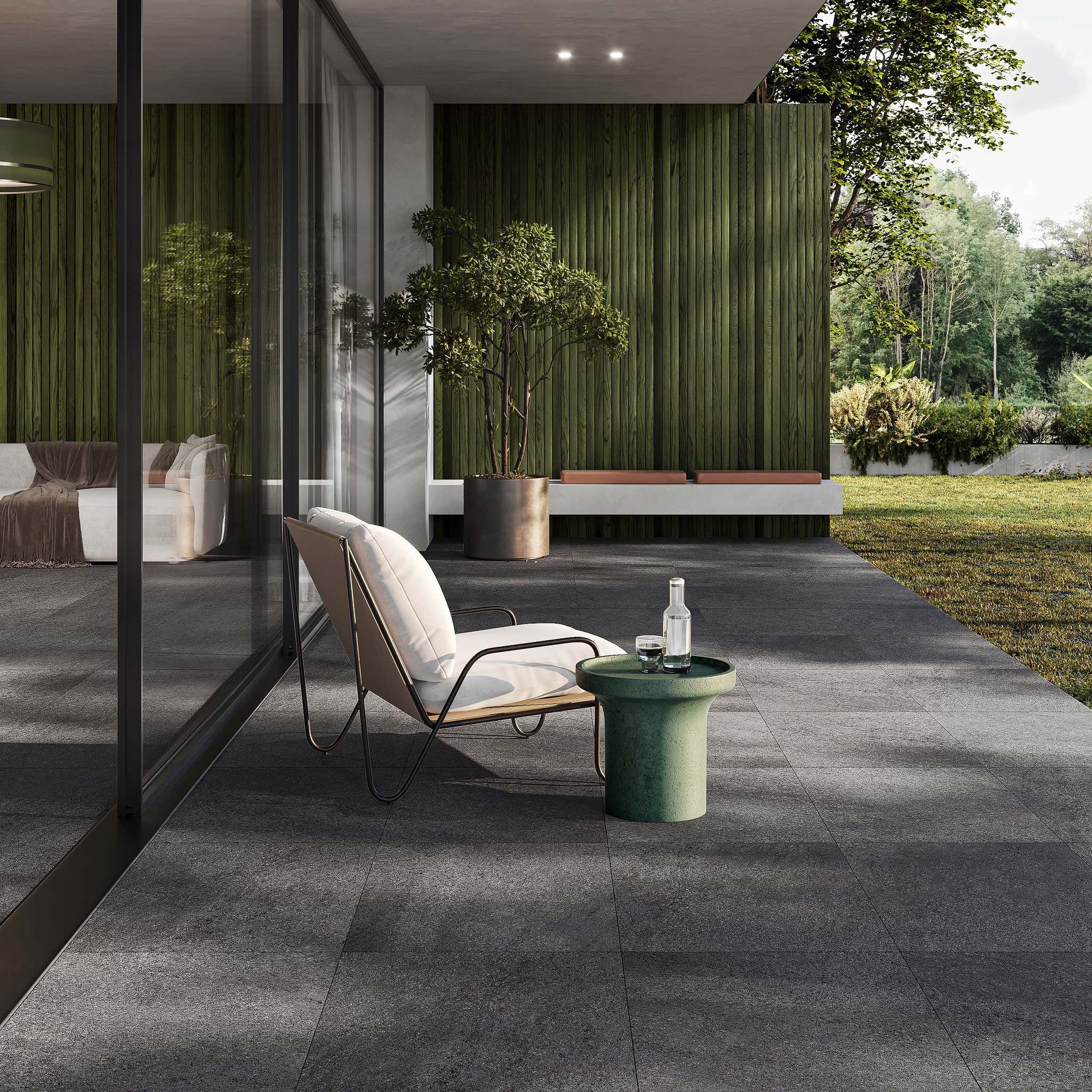 CleoTiles Gress London Black – venkovní porcelánová dlažba na terasu 2 cm od dlažby.net