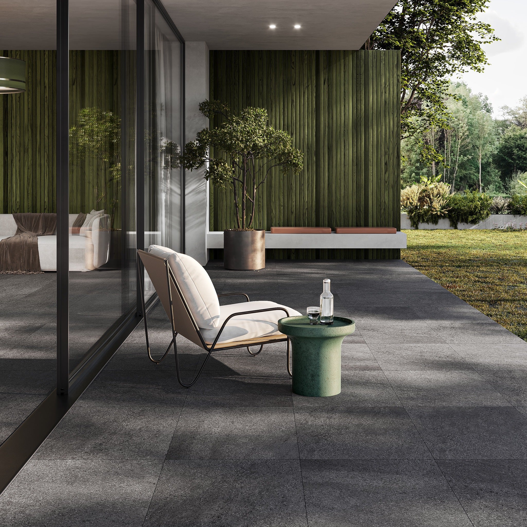 CleoTiles Gress London Black – venkovní porcelánová dlažba na terasu 2 cm od dlažby.net