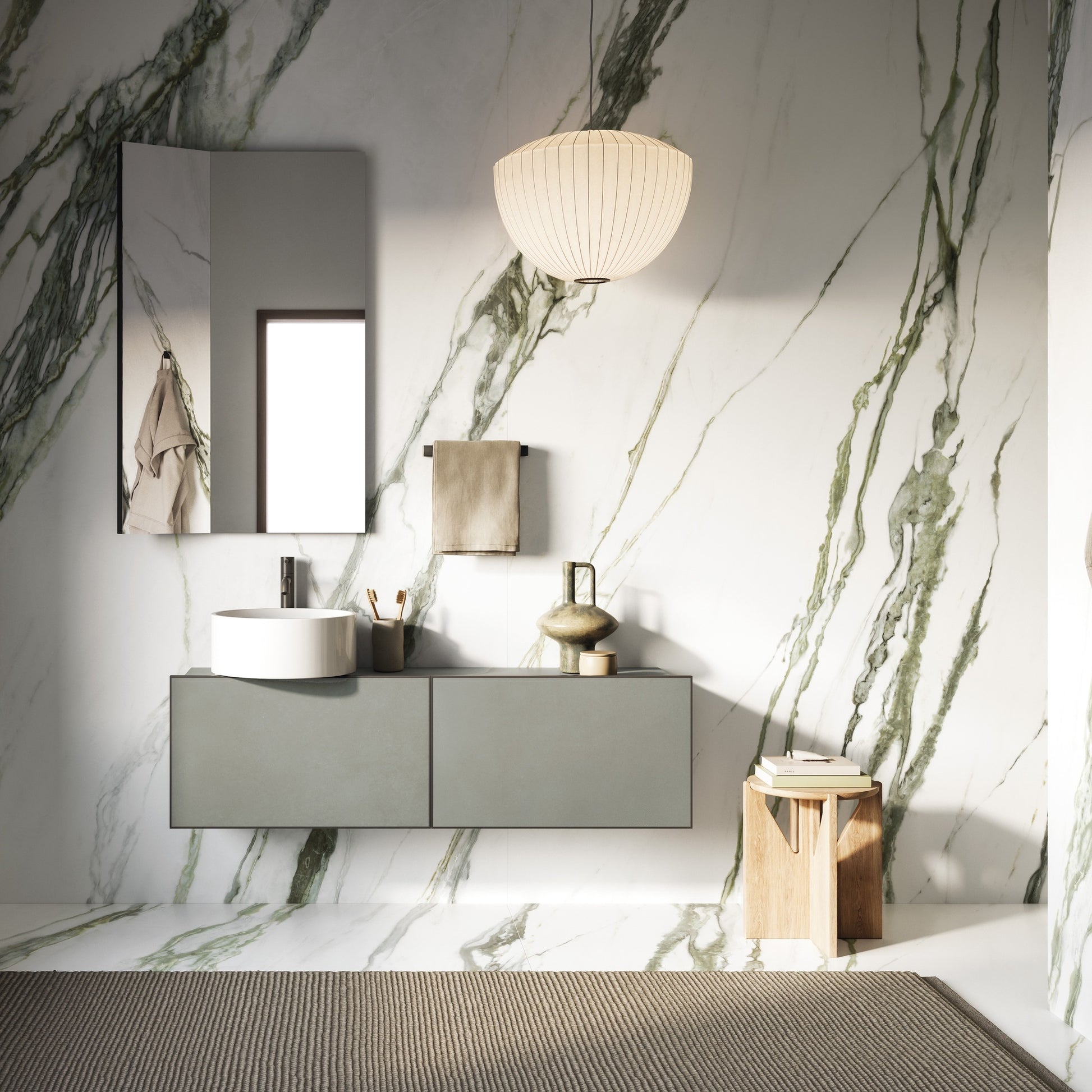 Calacatta Green – luxusní porcelánová dlažba inspirovaná přírodním mramorem