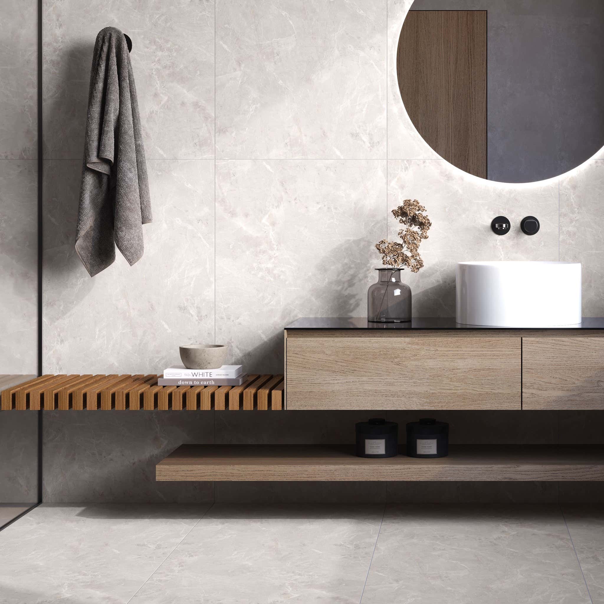 CleoTiles Contessa Grey – šedá porcelánová dlažba i obklad 60,5×121 cm