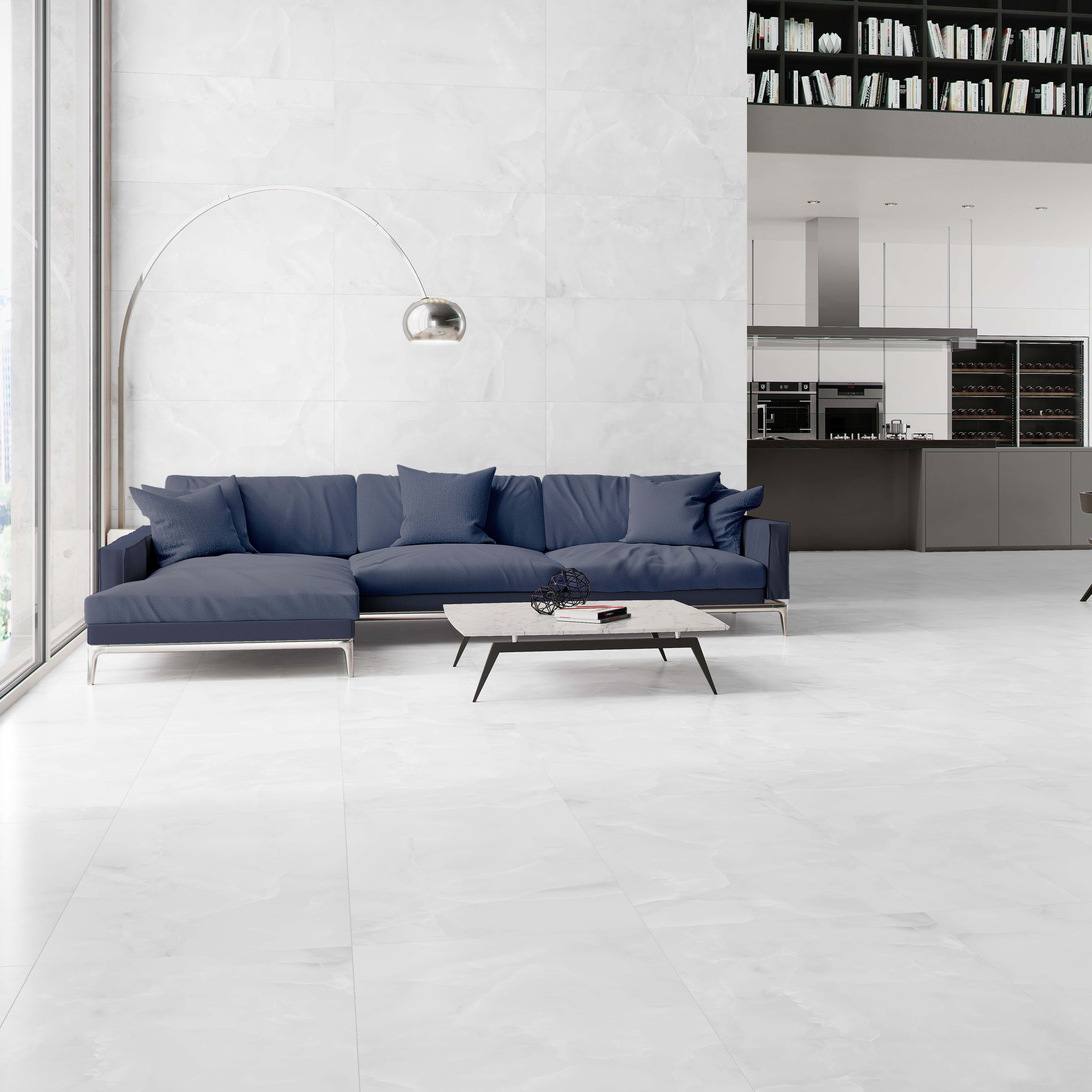 Porcelánová dlažba KTL Baikal White 60×120 satinato – bílý kamenný design