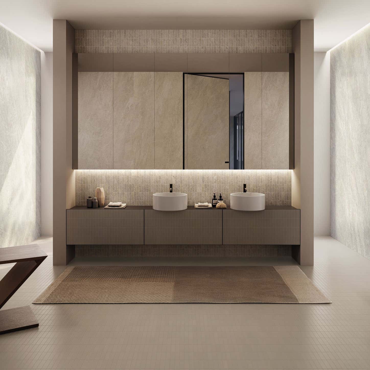 Porcelánová dlažba Origins White 60×120 – bílý quartzite design interiér