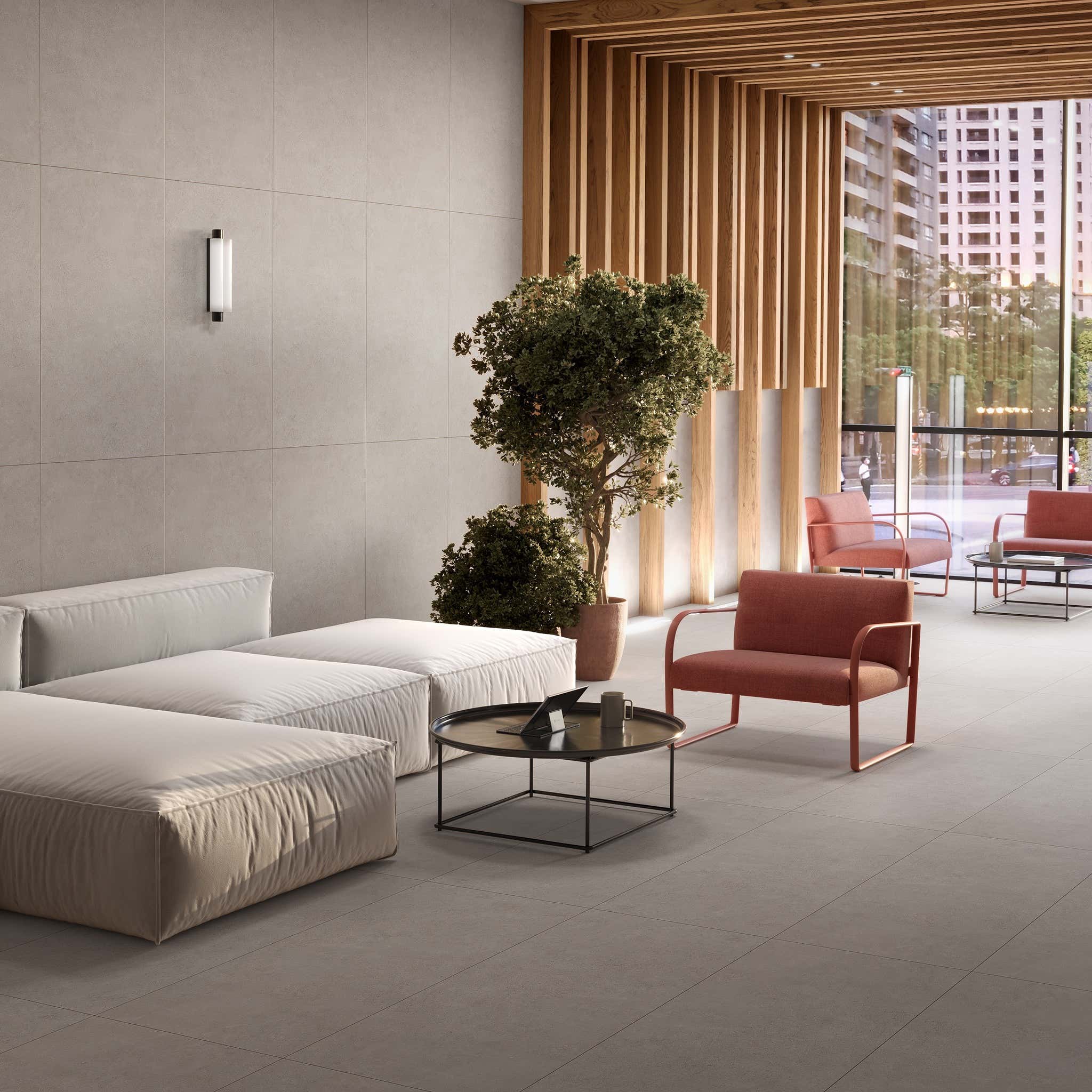 Šedá porcelánová dlažba New Sage Grey – matný povrch a rektifikované hrany