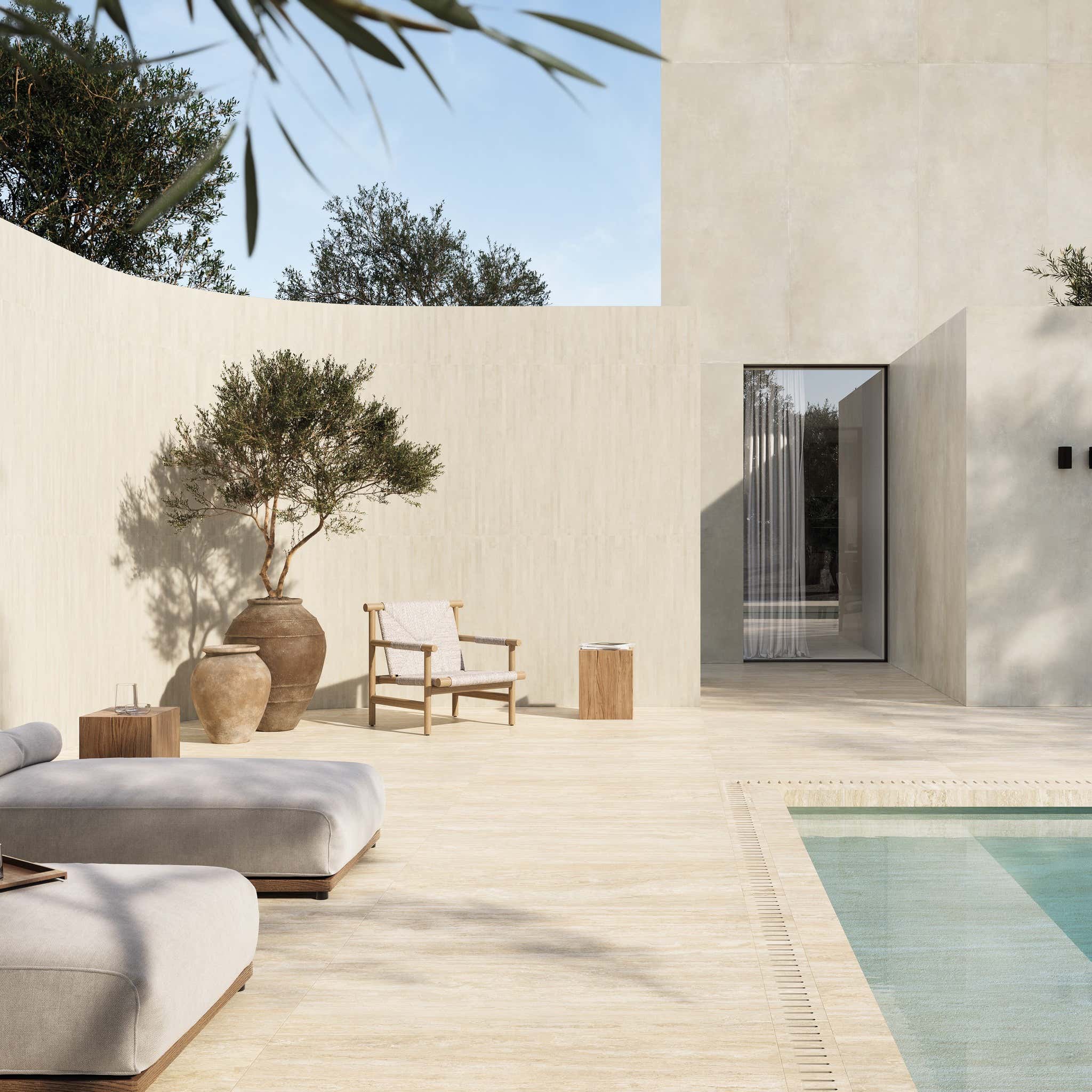 Okolí bazénu – Beige 20 mm protiskluzová dlažba R11