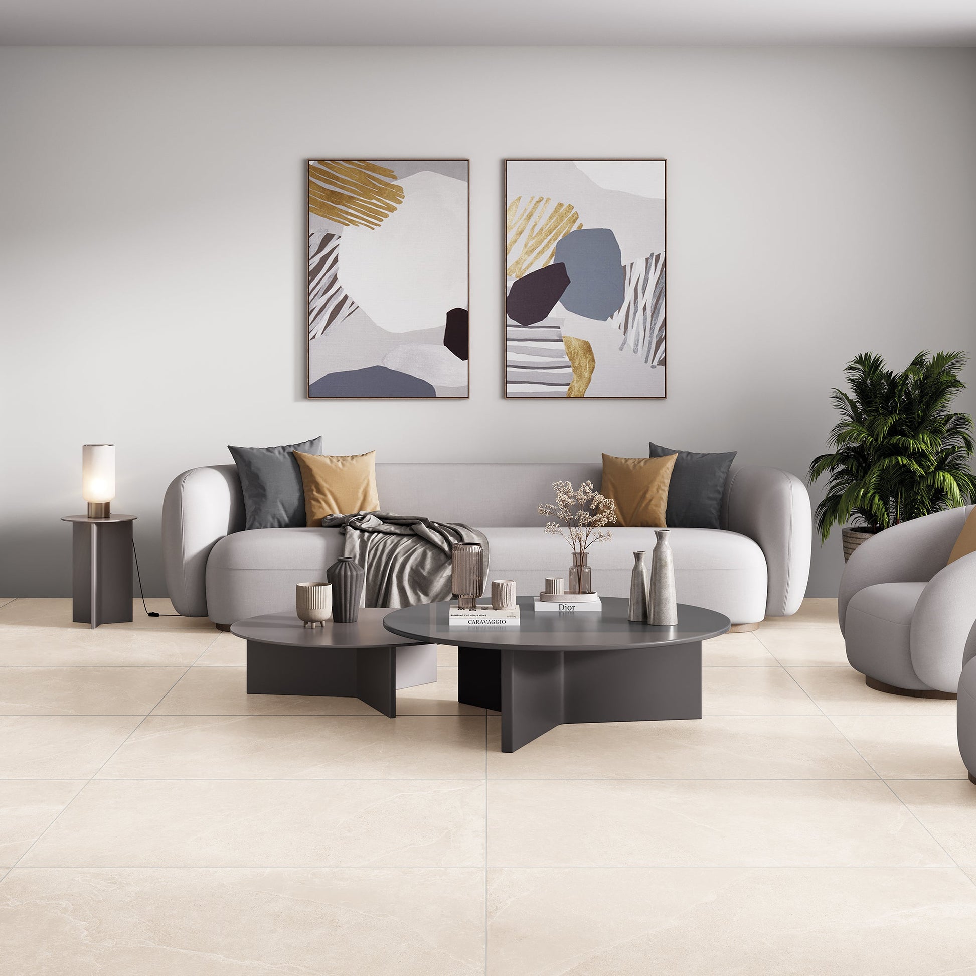 Béžová dlažba imitace kamene Vermont – porcelánová elegance 60x120cm